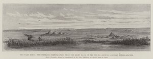 The Taku Forts, the Peitsang Fortification, from the Right Bank of the Pei-ho, showing Chinese Burial-Mounds by Johann Nepomuk Schonberg